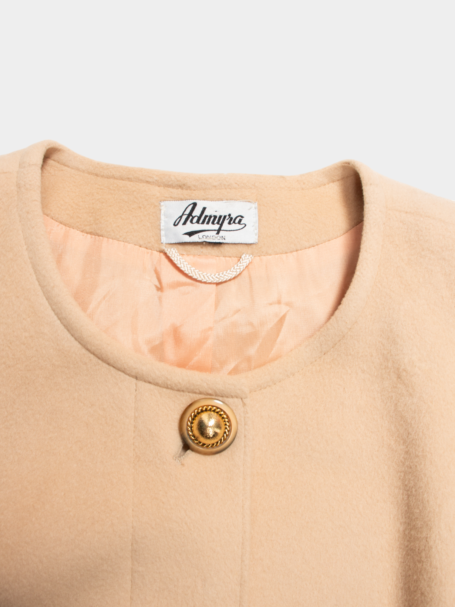 80s Admyra Beige Cashmere Wool Coat XL - The Thrift