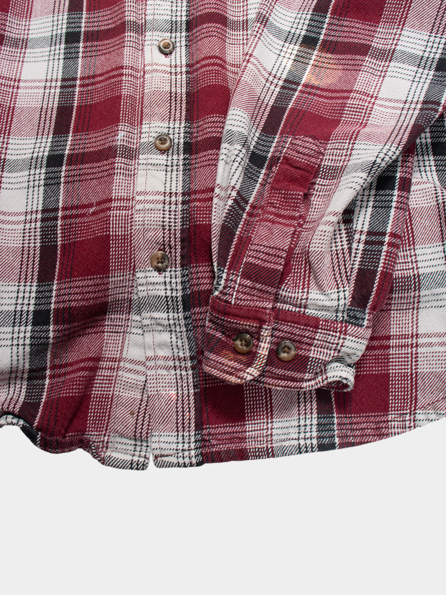 90s Craftsman Red Black Plaid Cotton Shirt M - The Thrift