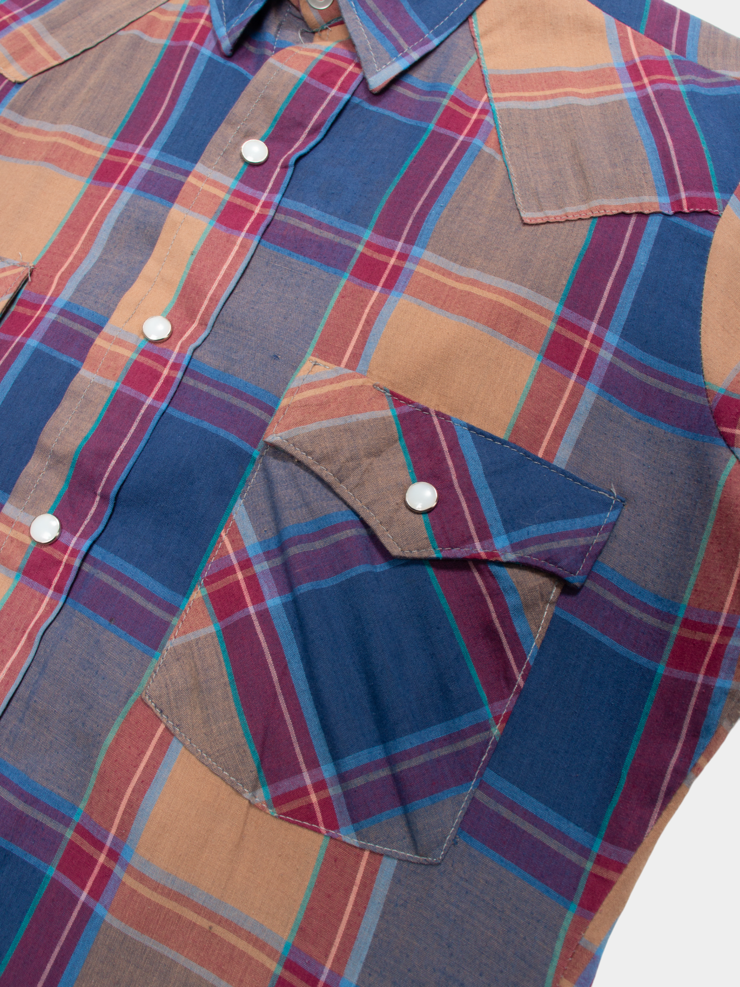 90s Saddle King Western Plaid Shirt M - The Thrift