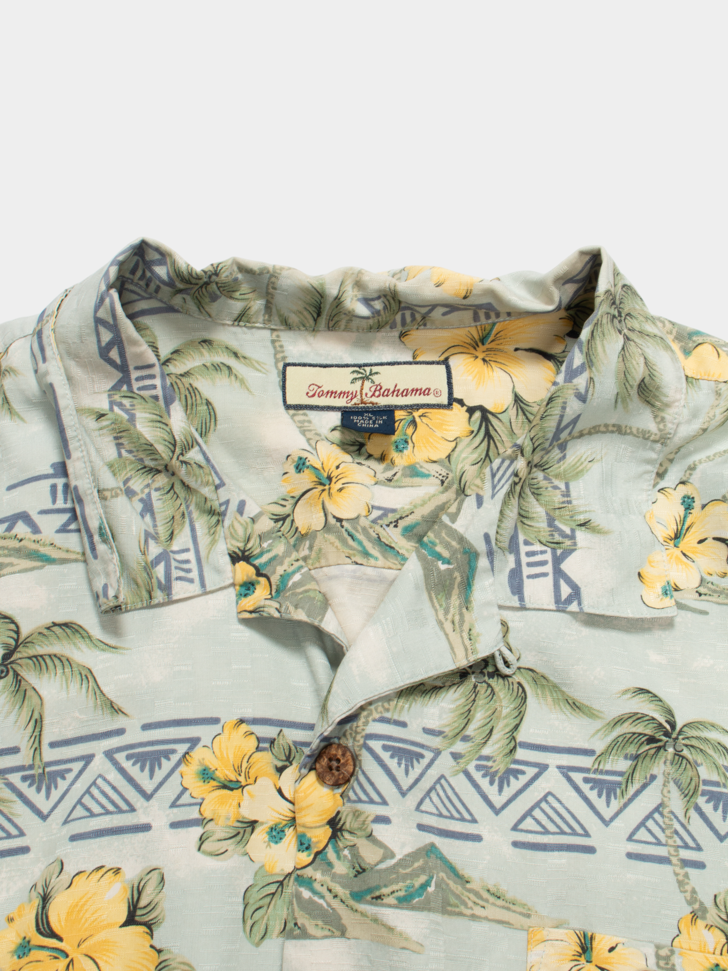 00s Tommy Bahama Flower Print Silk Hawaiian Shirt XL - The Thrift