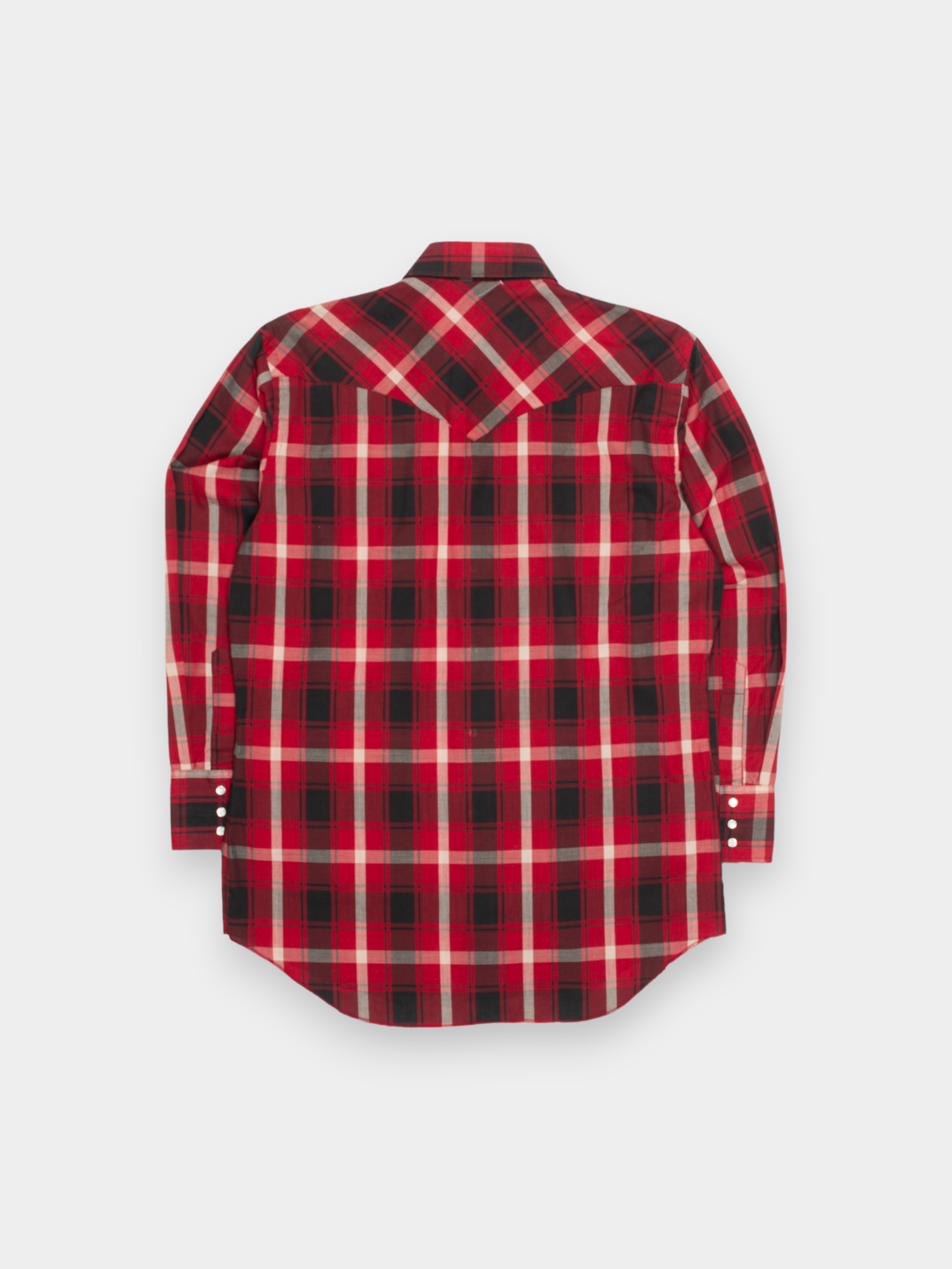 90s Wrangler Red Plaid Cowboy Western Shirt M - The Thrift