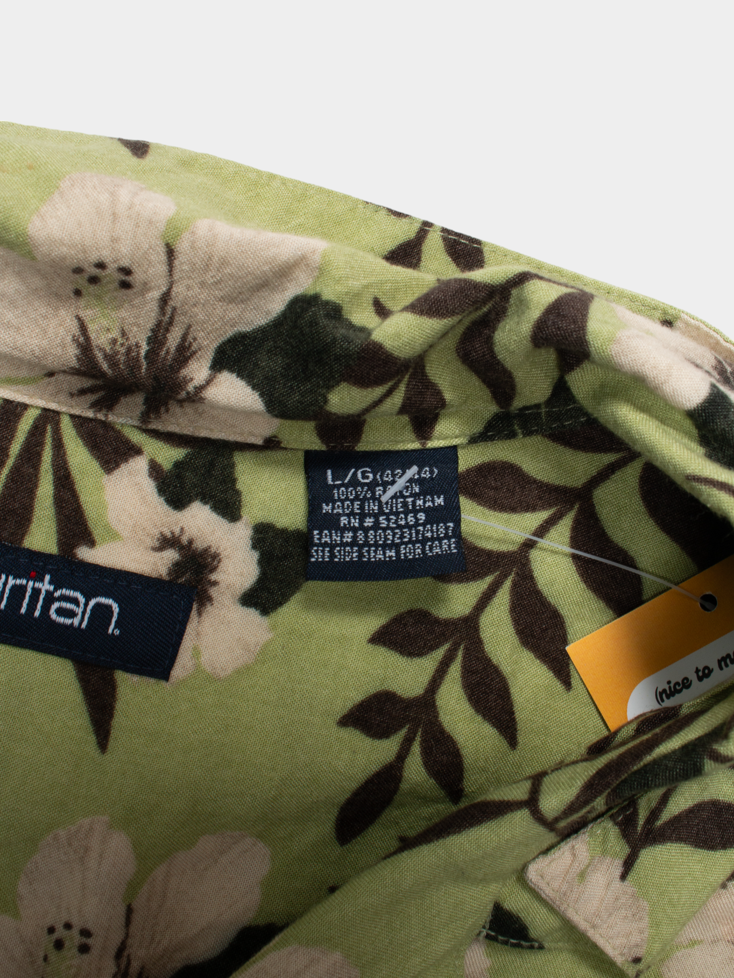 90s Puritan Green Floral Print Shirt L - The Thrift