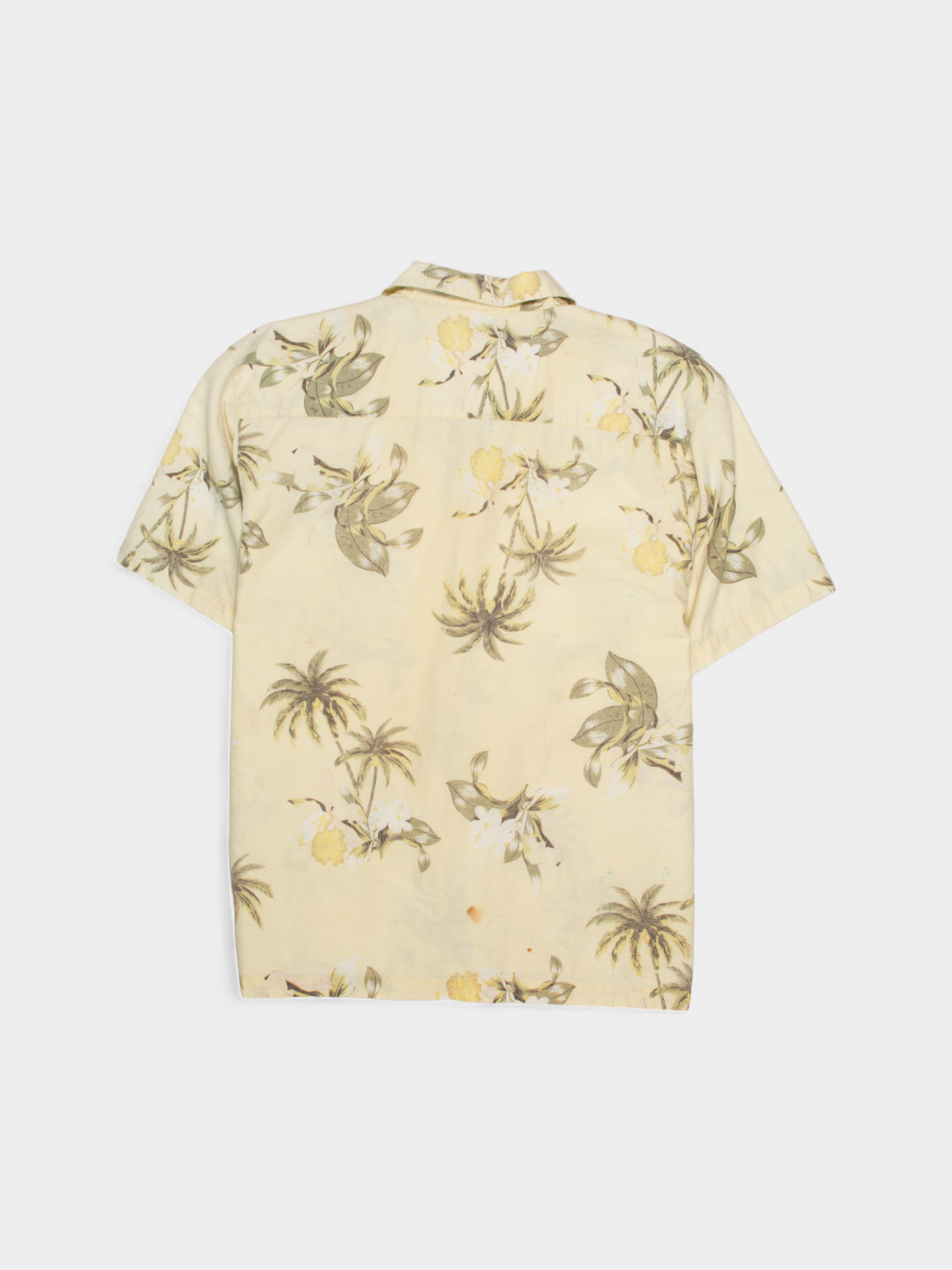 00s Faded Glory Yellow Floral Hawaiian Shirt L - The Thrift