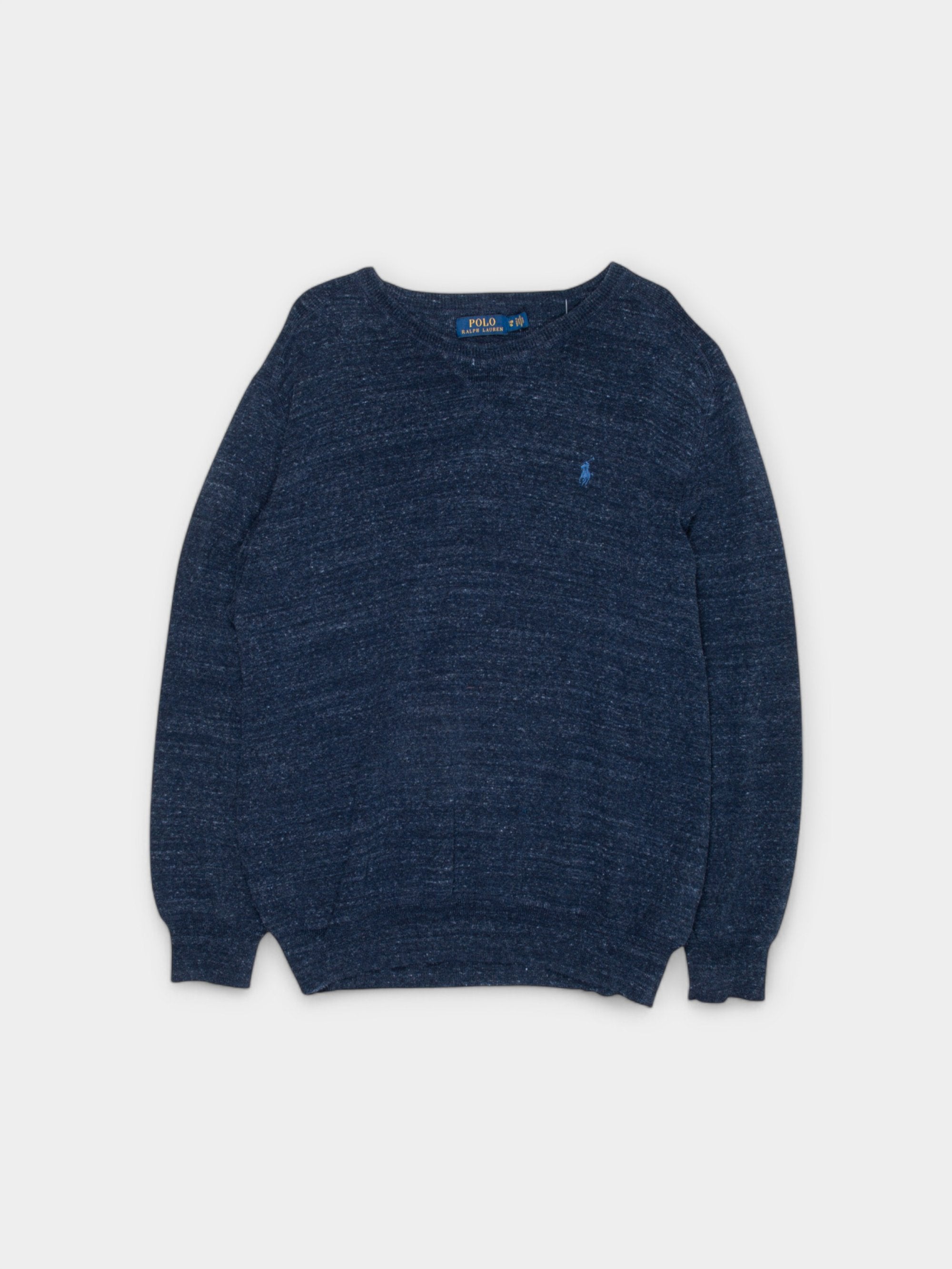 90s Ralph Lauren Blue Cotton Sweater XXL - The Thrift