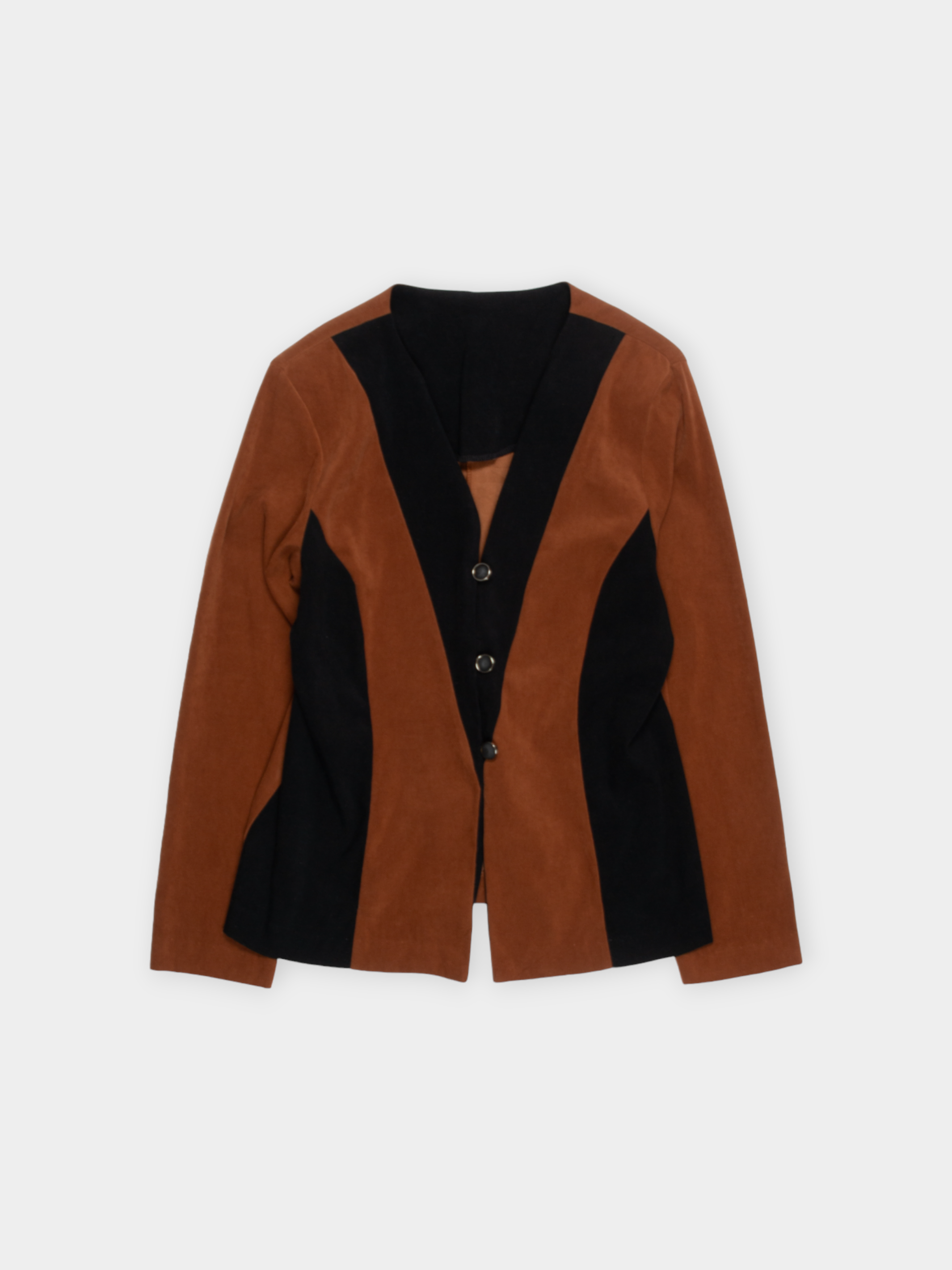 90s Vintage Two-Tone Brown and Black Blazer Jacket M - The Thrift