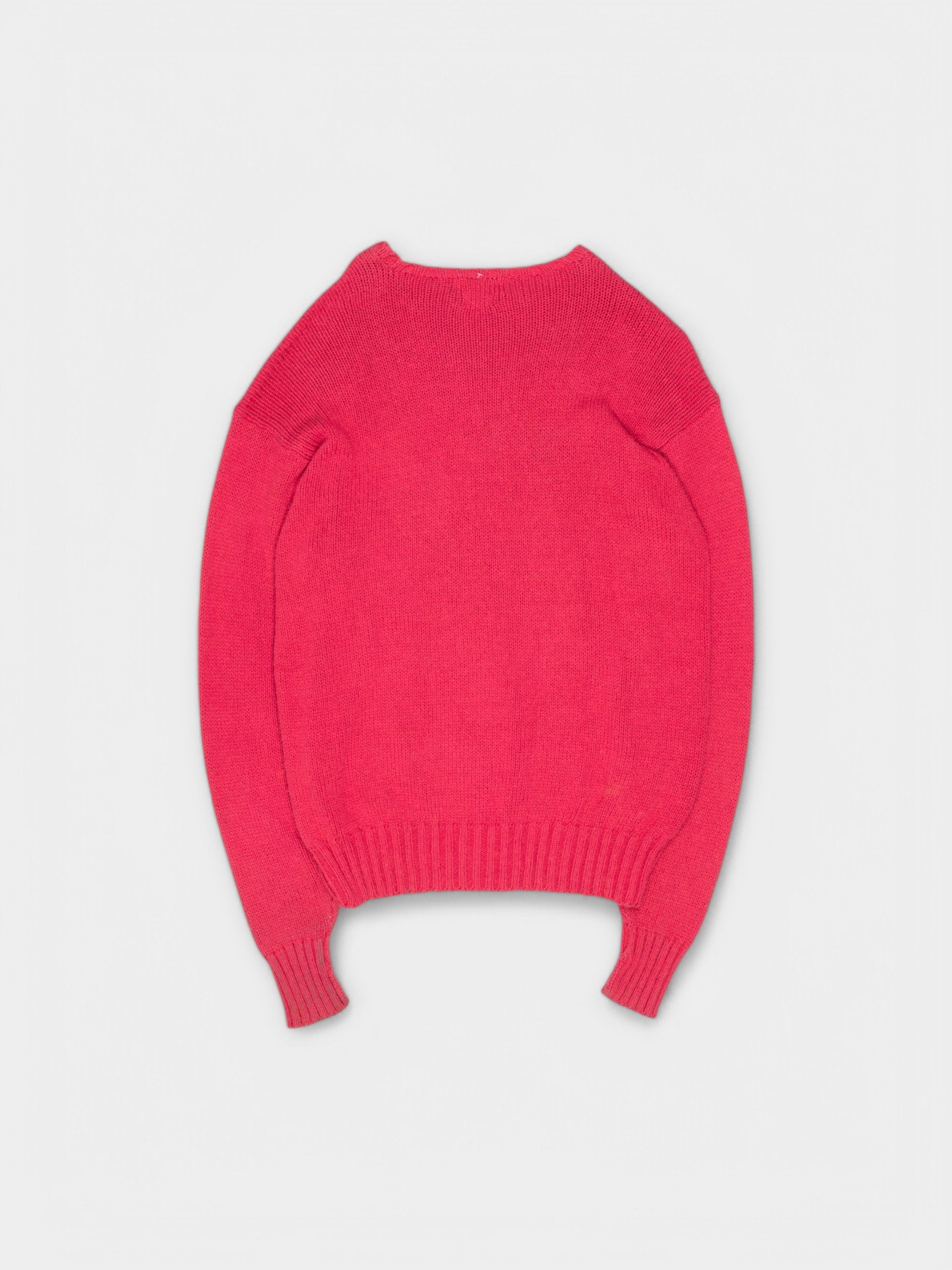 90s Polo Ralph Lauren Red Cotton Jumper XL - The Thrift