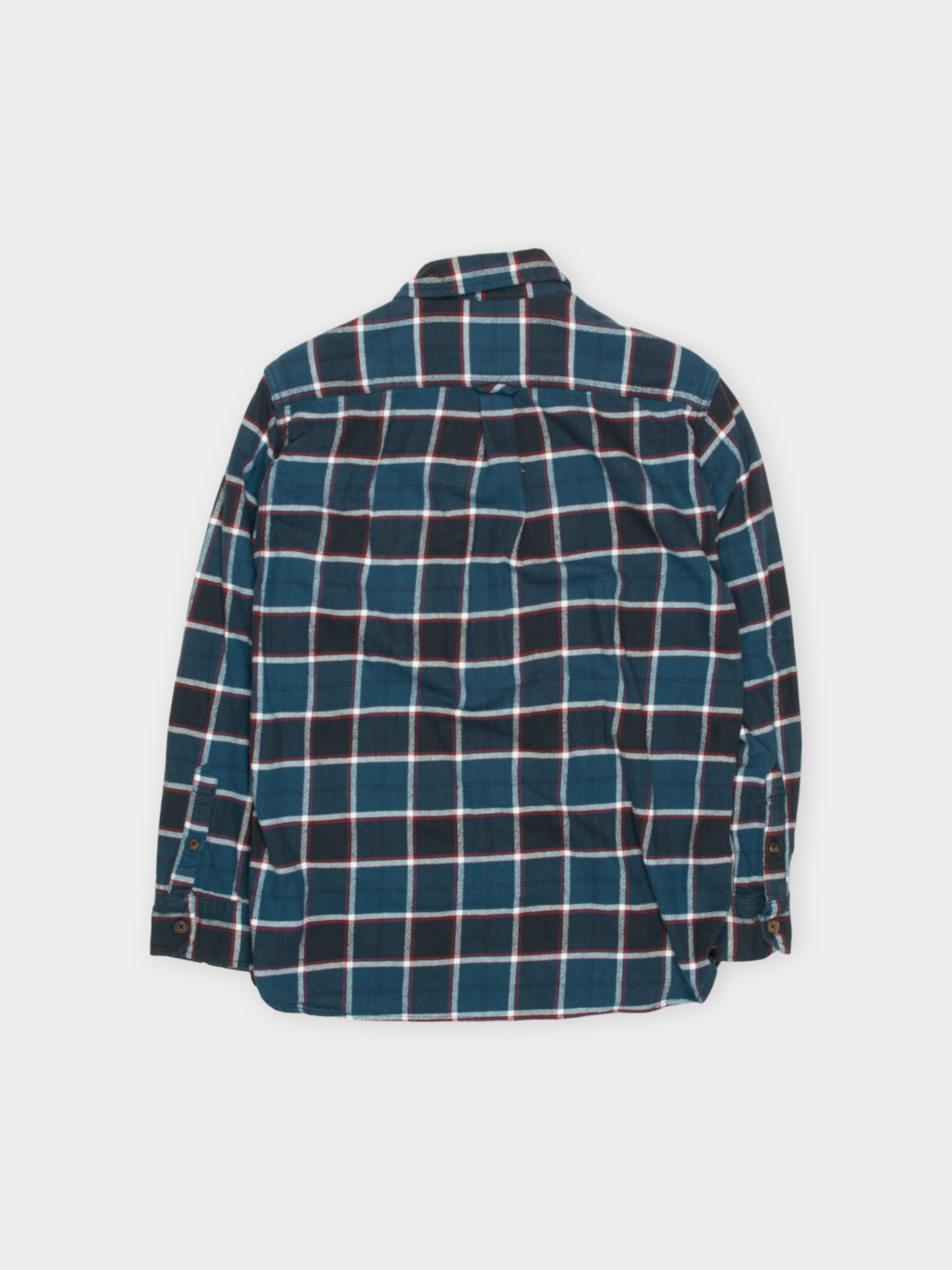 Jachs Navy Checked Heritage Flannel Shirt M - The Thrift