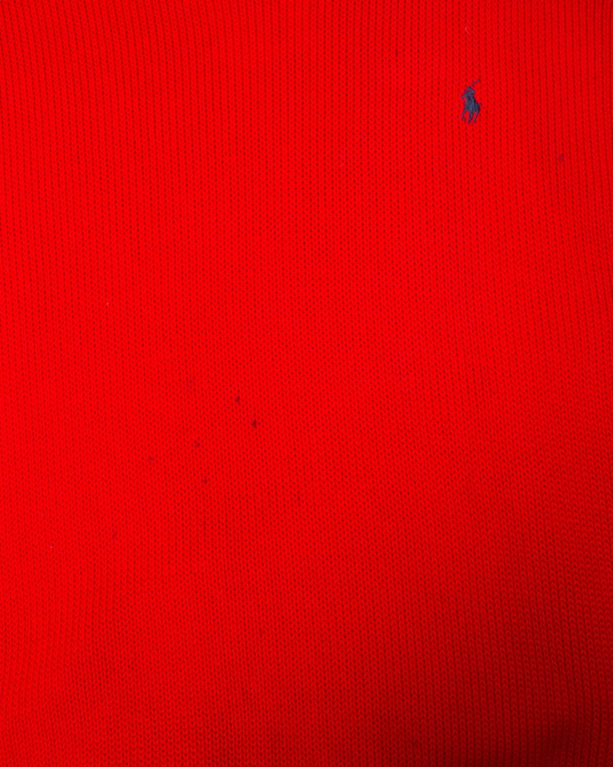 90s Polo by Ralph Lauren Red Cotton Sweater XL - The Thrift