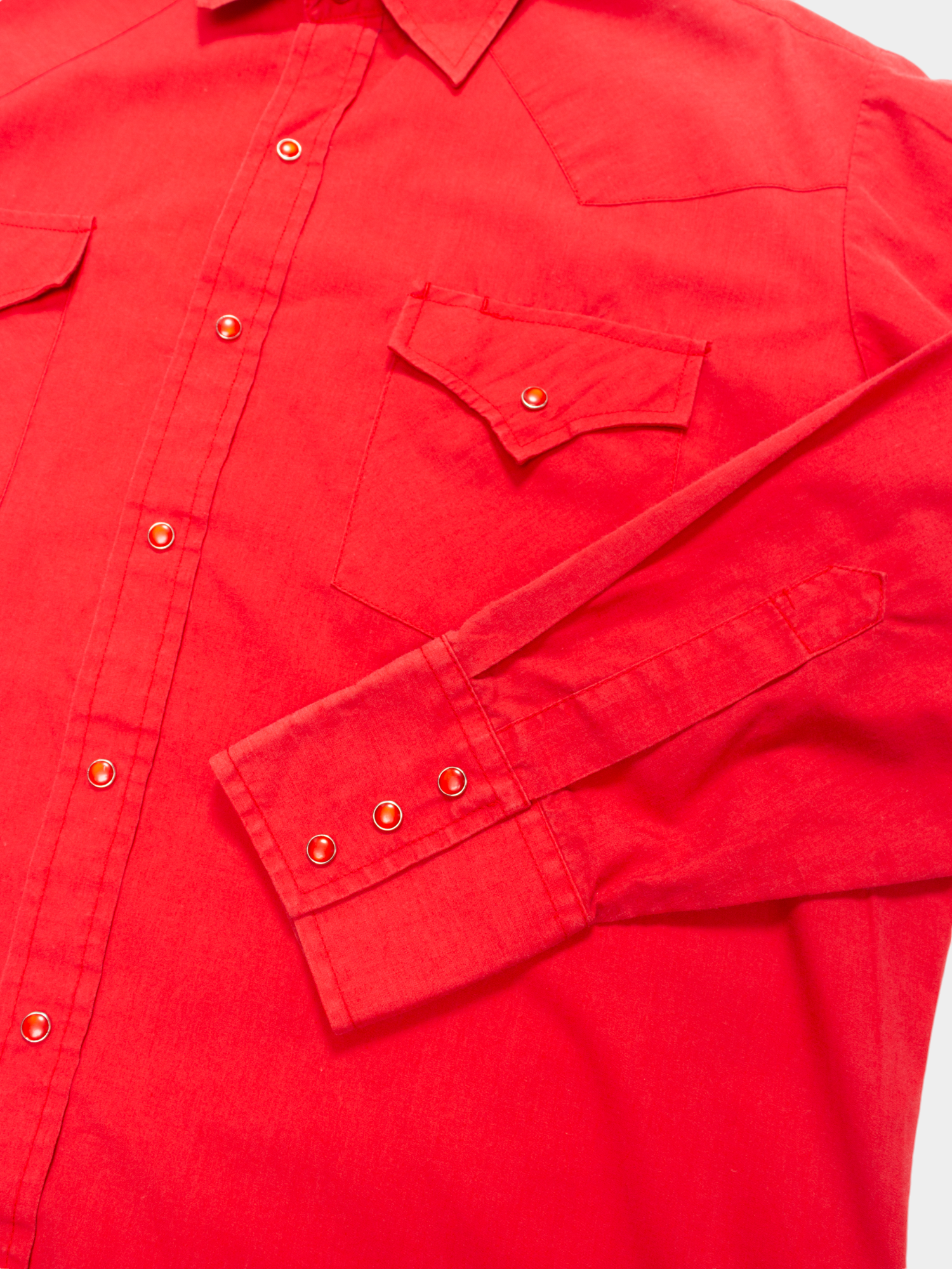 90s Ely Cattleman Red Cotton Western Shirt L - The Thrift