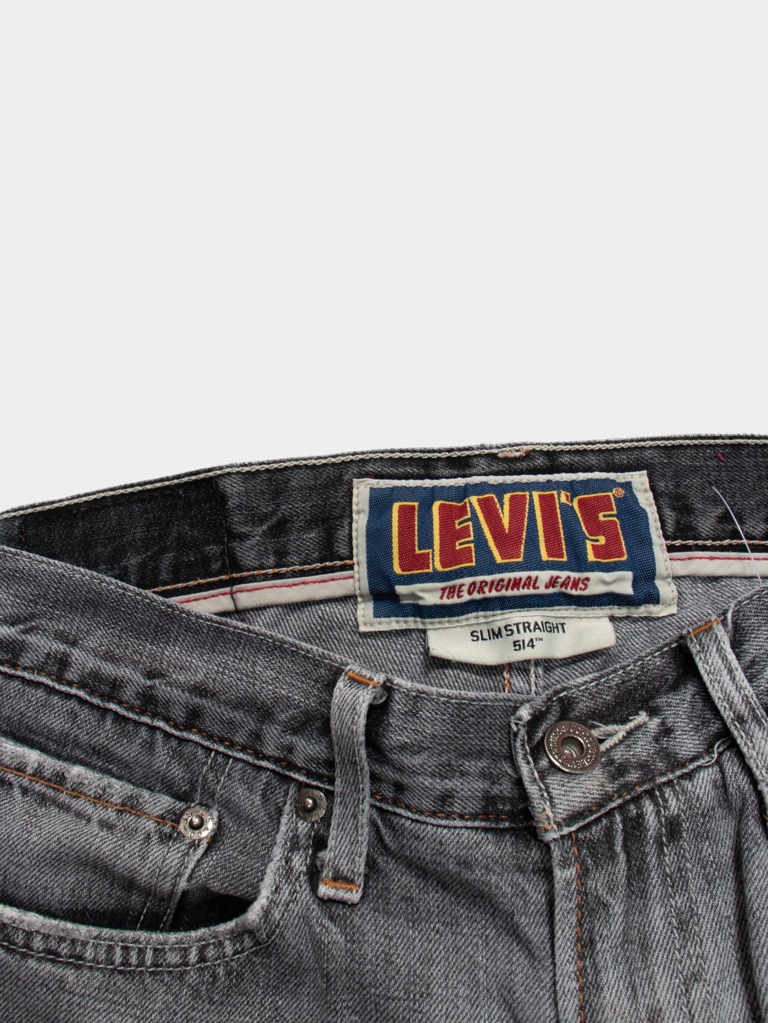 00s Levi's Grey Slim Straight 514 Denim Shorts 30W - The Thrift