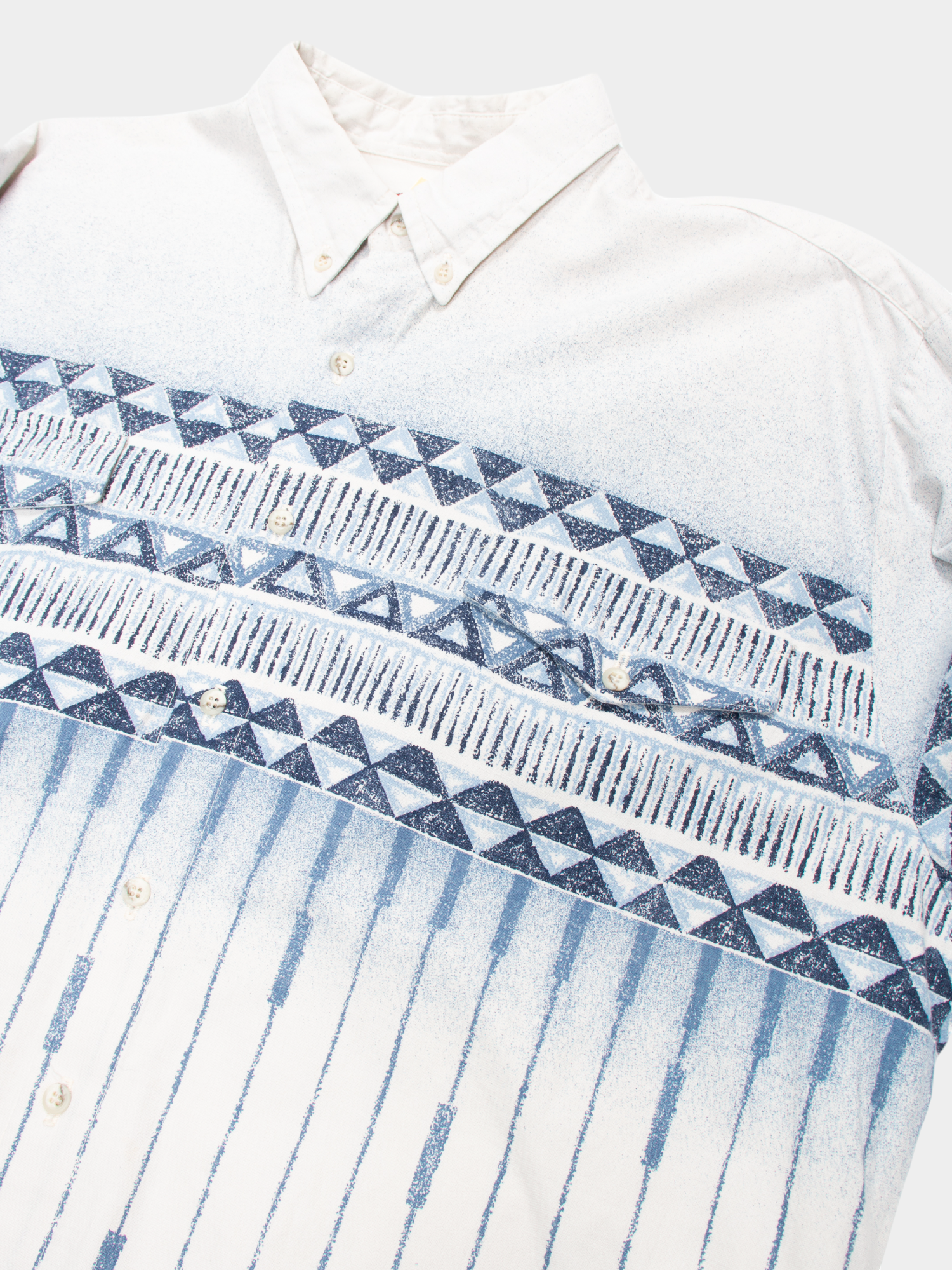 90s Cowboys' Turtle Blue Pattern Western Shirt L - The Thrift