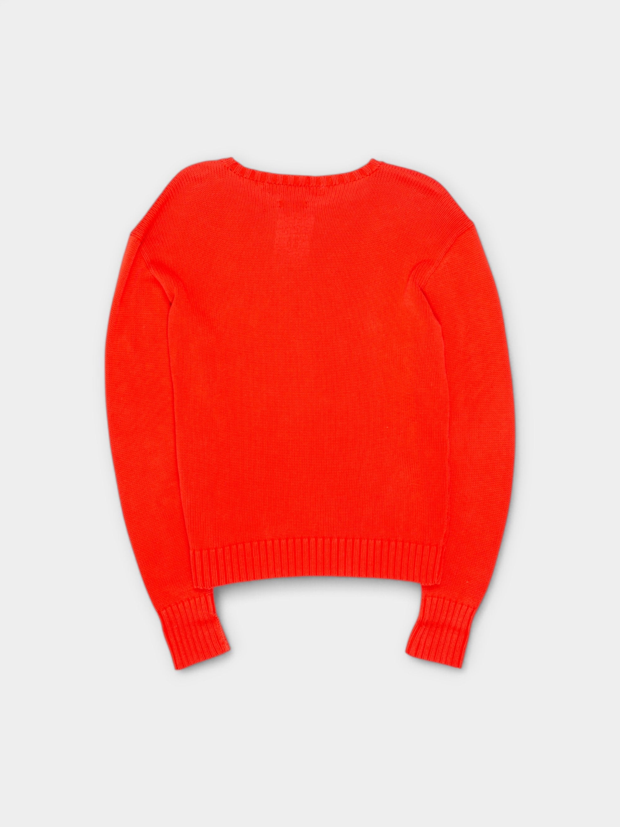 90s Polo Ralph Lauren Orange Cotton Knit S - The Thrift