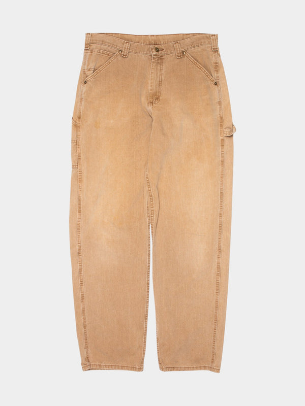 00s Lee Tan Denim Carpenter Pants 34W 34L