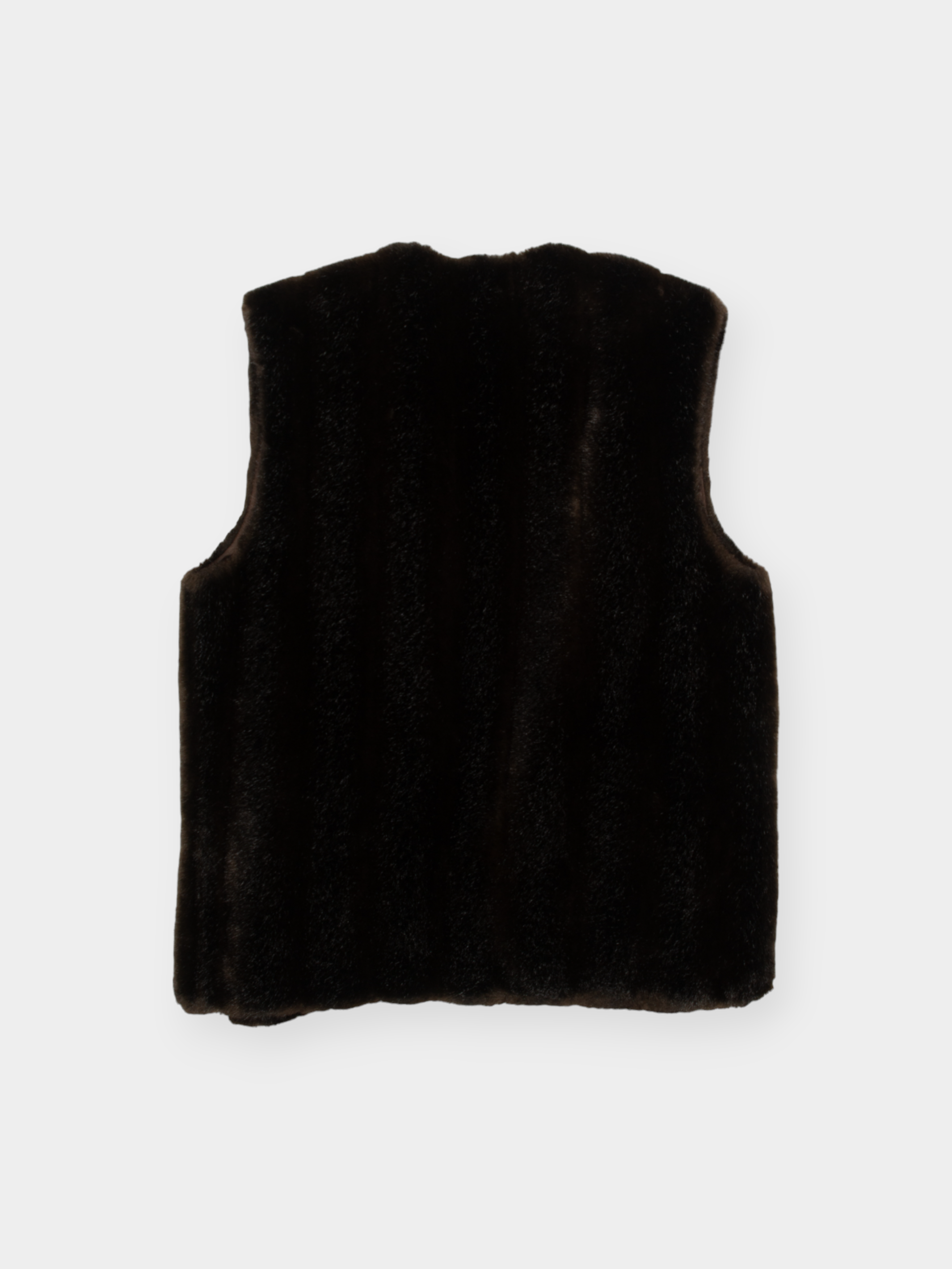 80s Sebastiano Brown Faux Fur Vest Sleeveless M - The Thrift