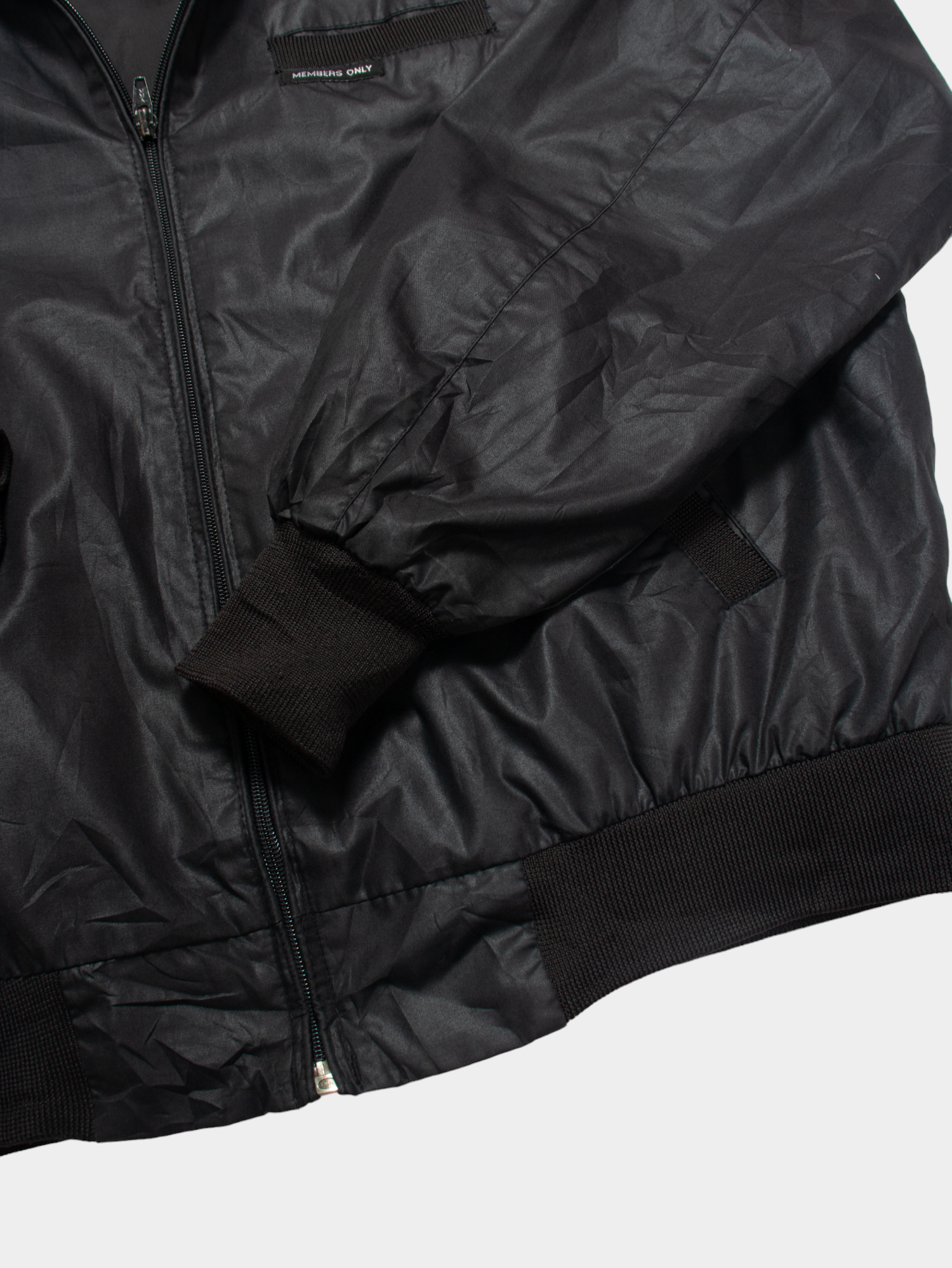 80s Members Only Black Bomber Jacket M - The Thrift