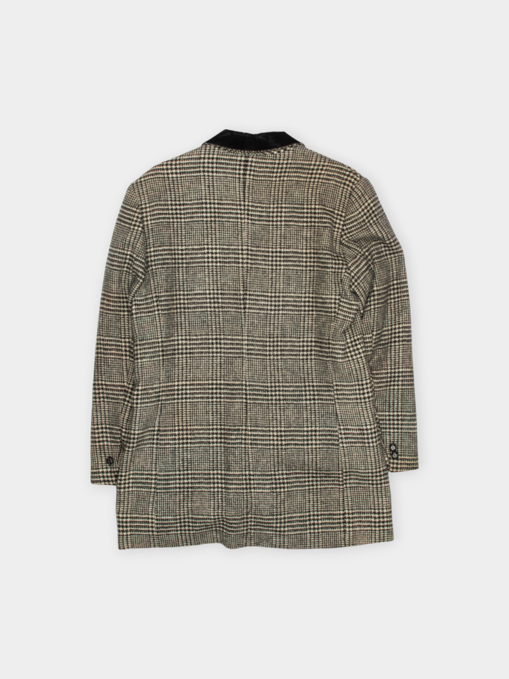 90s International Scene Black & White Plaid Vintage Blazer S - The Thrift