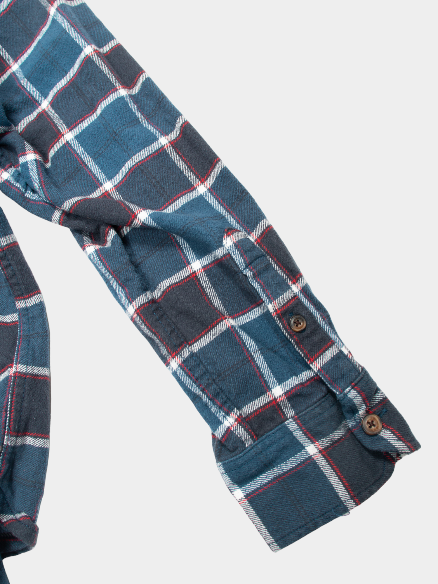 Jachs Navy Checked Heritage Flannel Shirt M - The Thrift