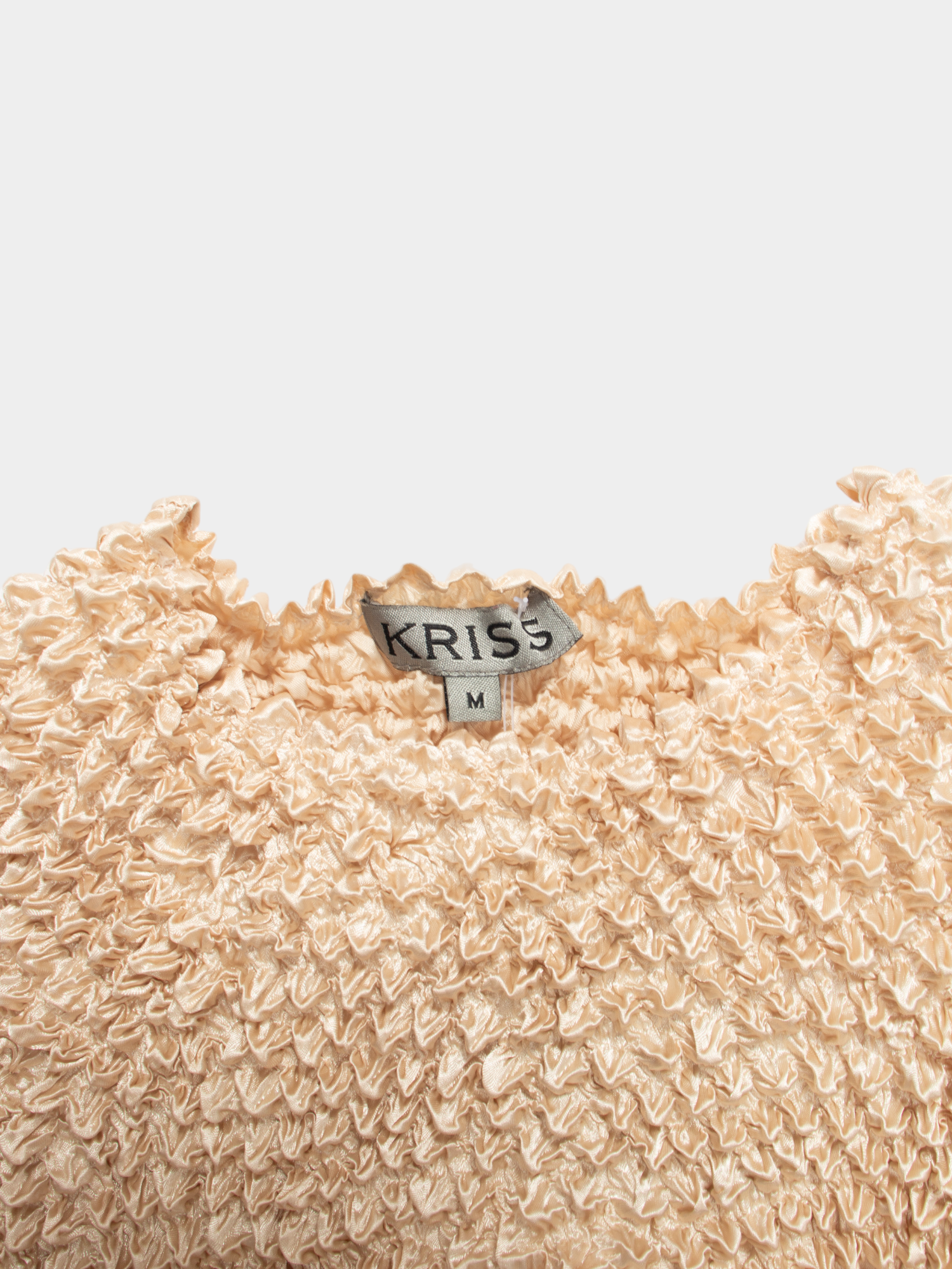 Y2K Kriss Cream Crinkle Popcorn Top M - The Thrift