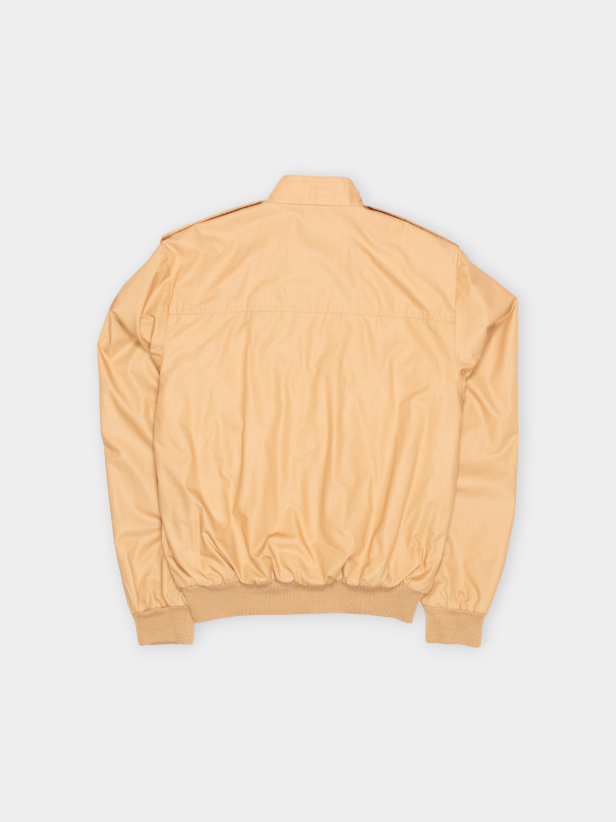 80s Number 1 Beige Racer Jacket with Striped Shoulder S - The Thrift