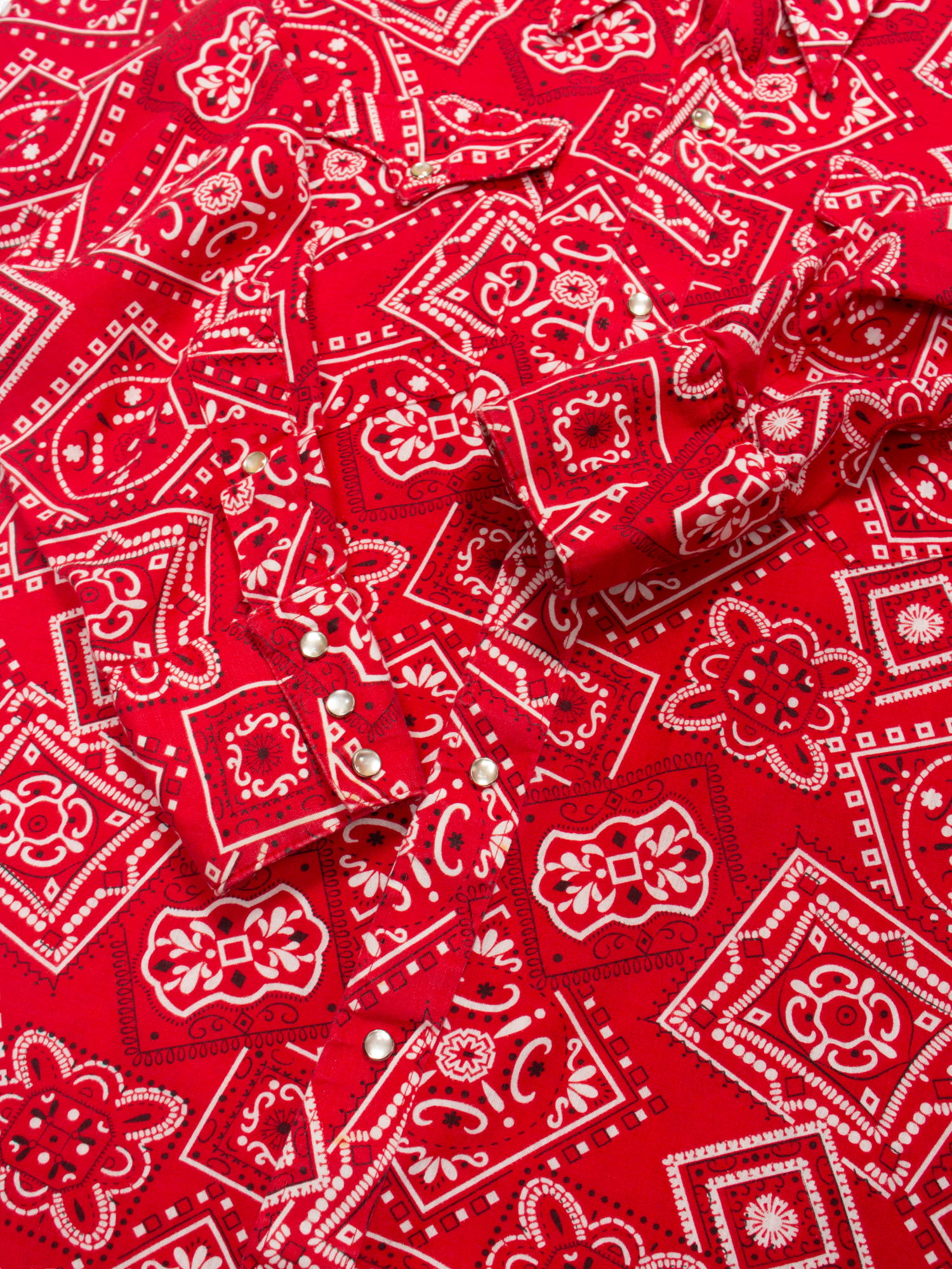 00s Unbranded Red Patterned Western Shirt M - The Thrift